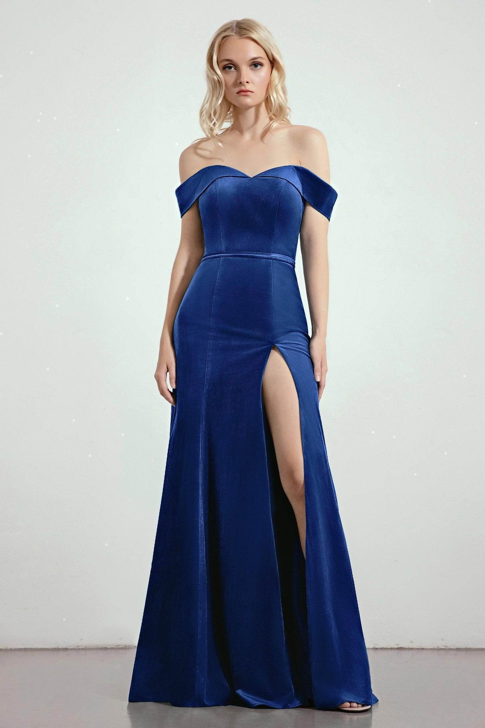 Trumpet-Mermaid Sweep-Brush Train Dresses CB0271CS - Navy - COCOMELODY